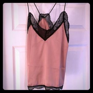 Dusty pink and black sexy tank top